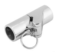 MoSundi 316 pour raccord de tuyau de balustrade de bateau en acier inoxydable de qualité marine, raccord pivotant à 180 °, cadre d'auvent, raccord argenté poli (32 mm)