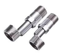 MoSundi Adaptateur coudé de bras de douche pivotant à 360 degrés, raccord réglable en laiton pour robinet d'évier de salle de bain, acier inoxydable 304, argent, longueur télescopique 54,5 à 79,5 mm