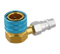 MoSundi Adaptateur coupleur rapide côté bas pour R1234YF vers R134A, raccord de climatisation automobile en alliage d'aluminium pour chargement et récupération, couleur or et argent