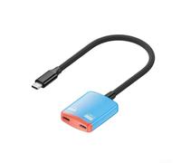 MoSundi Adaptateur USB C vers lunettes, écran 8K @ 60 Hz et charge rapide PD 100 W pour casques AR VR, accessoire de moniteur portable, câble en nylon, blanc (rouge + bleu)