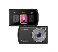 MoSundi AI Appareil photo numérique intelligent avec double objectif 13 MP, écran tactile 3,6", partage WiFi et filtres de beauté, noir japonais