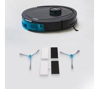 MoSundi Brosse latérale et kit de filtres compatibles avec aspirateur robot Cecotec Conga 9590 AI Spin 10090, papier filtre en plastique nylon, 2 filtres et 2 brosses latérales