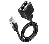 MoSundi Câble Réseau Adaptateur RJ45 1 à 2 Ports Ethernet Splitter pour Extension de Connexion Internet, Contacts Or, Noir