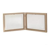 MoSundi Cadre photo rotatif double face de 15,2 cm, pour cadre photo pivotant à 360 degrés, finition bois minimaliste, peut contenir 4 photos, décoration d'intérieur moderne (C)
