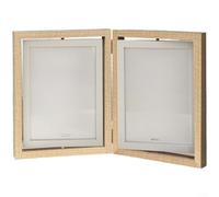 MoSundi Cadre photo rotatif double face de 15,2 cm, pour cadre photo pivotant à 360 degrés, finition en bois minimaliste, peut contenir 4 photos, décoration d'intérieur moderne (D)