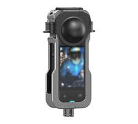 MoSundi Cage de protection en métal avec cache d'objectif pour Insta360 X5, 15 × 7 × 3,5 cm, gris, cadre compact pour plus de sécurité et de style