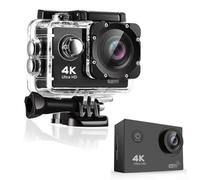 MoSundi Caméra d'action double écran 170° Objectif grand angle Noir +