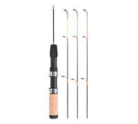 MoSundi Canne à pêche à glace en fibre de carbone 32-60 cm pliable avec poignée en liège et pointe solide pour l'hiver