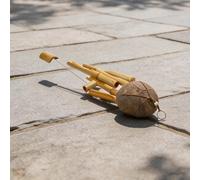 MoSundi Carillon éolien en coquille de noix de coco naturelle, fabriqué à la main, décoration de jardin avec mélodies apaisantes, patio, cour, maison et extérieur à suspendre au mur (71 cm)