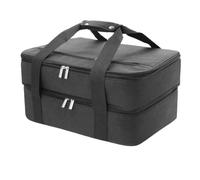 MoSundi Cocotte isotherme en tissu Oxford avec double mousse PE et doublure en feuille d'aluminium, grande poche zippée, convient aux plats de cuisson de 22,9 x 33 à 25,4 x 38,1 cm, noir