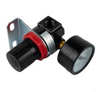 MoSundi Compresseur d'air régulateur de pression en ligne avec manomètre, filetage NPT 1/4", plage de contrôle 0,05-0,85 MPa, construction en alliage d'aluminium et PC, noir