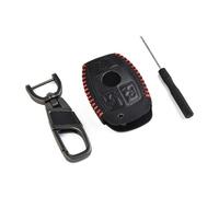 MoSundi Coque de clé de voiture en cuir avec chaîne pour télécommande à 3 boutons Mercedes Benz compatible avec les séries A/B/C/E/R/S/CL/CLA/AMG/GL/ML/SL/SLK/Sprinter/CLS/G Séries en cuir synthétique