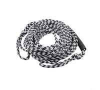 MoSundi Corde de remorquage flottante de 18,3 m 3K, résistance à la rupture de 1 179,3 kg, pour tubes de 1 à 3 personnes, ski nautique et genouillère avec poignée en mousse (noir et blanc)