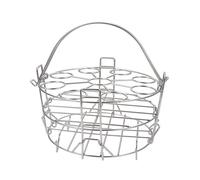 MoSundi Dessous de plat rond en acier inoxydable avec pied pour œufs, fruits de mer, légumes et pâtisserie, argenté