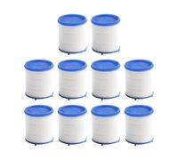 MoSundi Élément filtrant purificateur d'eau pour pommeaux de douche, coton PP + boule minéralisée double filtration, 3,5 x 3 cm, bleu et blanc (lot de 5/10) 10 pièces
