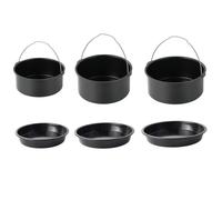 MoSundi Ensemble d'accessoires pour friteuse à air comprimé avec plaque à pizza antiadhésive pour la cuisson de gâteaux, 16 x 16 à 24,2 x 24,2 cm, compatible avec les friteuses à air de 16 à 20,3 cm