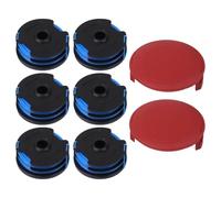 MoSundi Ensemble de housses de bobine et de tondeuse pour TORO 88512 et 125-8275, pièces de rechange en plastique compatibles avec tondeuses à gazon, noir et bleu, rouge, 6,5 x 2,4 cm + 8,6 x 3,4 cm