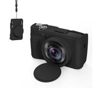 MoSundi Étui en silicone pour Canon PowerShot SX740 pour hs SX730 pour HS - Coque de protection légère et douce au toucher blanc (noir)