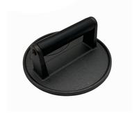 MoSundi Fonte pour presse à gril ronde de 16 cm, pour hamburger robuste pour une cuisson uniforme, pour barbecue en acier inoxydable, presse à viande, grills et fours à charbon de bois, noir