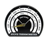 MoSundi Grand thermomètre magnétique pour poêle à bûches - Écran 3,35" - Résistant à la chaleur de 300 °C - Acier inoxydable - Facile à installer sur la cheminée ou le four