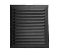 MoSundi Grille d'aération carrée en métal 30 x 30 cm pour ouvertures murales ou plafonds, plaque de sortie d'air intérieure et extérieure en alliage d'aluminium noir