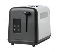 MoSundi Grille-pain intelligent en acier inoxydable, 2 tranches, contrôle d'écran tactile avec 6 niveaux, fentes anti-adhésives, pour pain au gluten, bagels, noir
