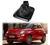 MoSundi Housse de levier de vitesse en cuir compatible avec Fiat Tipo II 2015 + Protection intérieure de voiture noire avec prise en main améliorée et installation facile