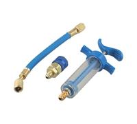 MoSundi Injecteur d'huile et de teinture 30 ml avec adaptateur de coupleur rapide SAE bas côté 6,35 mm pour voiture et maison R134a Outil de service CVC