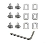 MoSundi Jeu de crampons en acier pour pédales de vélo de route comprenant 6 rondelles, 6 vis M5 et clé à molette, pour systèmes de verrouillage KEO et SPD pour vélo, finition argentée
