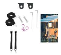 MoSundi Kit de fixation pour auvent avec sangles anti-tempête pour auvent de caravane Fiamma F35/F45/F65 - Résistant aux intempéries - Système de tension réglable avec piquets et sac de rangement