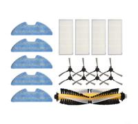MoSundi Kit de rechange pour aspirateurs, brosse principale, 4 filtres, 5 chiffons serpillères, 8 brosses latérales pour Blaupunkt pour Bluebot pour XPOWER+