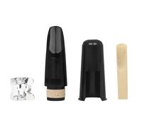 MoSundi Kit d'embouchure de clarinette avec ligature, anche, capuchon et clip pour clarinette - Ensemble de 4 pièces, ABS noir + métal, compatible avec clarinettes standard