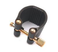 MoSundi Ligature d'embouchure de saxophone alto avec clip de fixation en cuir compatible avec les embouchures standard en caoutchouc dur et en plastique, noir B