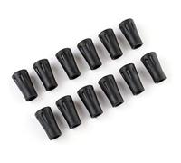 MoSundi Lot de 12 embouts de bâtons de randonnée renforcés en caoutchouc - Noir - Diamètre intérieur : 10 mm - Pour bâtons de randonnée - Protection accrue contre la friction et la pointe