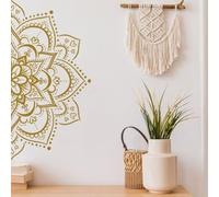 MoSundi Lot de 2 autocollants muraux dorés mandalas adhésifs pour chambre à coucher, entrée, salon, porche, décoration murale pour festival de Noël