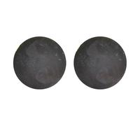 MoSundi Lot de 2 boules de feu rondes pour intérieur et extérieur, pierres de feu réutilisables résistantes à la chaleur de 1,9 cm, supports décoratifs noirs de 10,2 cm