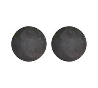 MoSundi Lot de 2 boules de feu rondes pour intérieur et extérieur, pierres de feu réutilisables résistantes à la chaleur, 1,9 cm, médias décoratifs noirs de 7,6 cm
