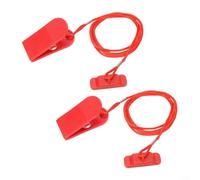 MoSundi Lot de 2 clés de sécurité pour tapis de course, clip d'arrêt magnétique en ABS, pour la plupart des machines à courir, accessoire de gym à domicile, rouge (15 x 40)
