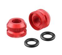 MoSundi Lot de 2 écrous de valve en alliage d'aluminium pour une meilleure étanchéité à l'air avec joint pour bague, bavure lisse, design à dents intérieures, longue poignée pour une installation