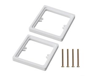 MoSundi Lot de 2 entretoises carrées de 10 mm avec vis de montage pour interrupteur mural, prise de courant, boîtier inférieur, plaque d'extension (blanc)
