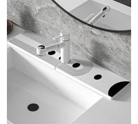 MoSundi Lot de 2 plateaux de séchage en diatomite de 60 cm pour évier, tapis absorbant avec découpe pour robinet, organisateur de salle de bain en blanc ou gris, 30 cm chacun, blanc A