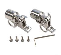 MoSundi Lot de 2 raccords de dessus de bateau 316 pour charnière en acier inoxydable avec goupille à dégagement rapide et capuchon à œillet, accessoires d'auvent en argent poli avec installation
