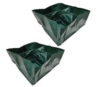 MoSundi Lot de 2 sacs de plantation en tissu pour légumes et pommes de terre, sacs de culture à 4 et 6 grilles avec trous de drainage, parterre de jardin surélevé respirant - Vert A