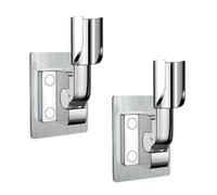 MoSundi Lot de 2 supports de pommeau de douche réglables pour douches à main, support mural autocollant, rotation à 90 ° vers le haut/bas, 180 ° gauche/droite, ABS, argenté/noir