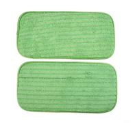 MoSundi Lot de 2 tampons de rechange réutilisables en microfibre pour balai Swiffer Balayeuse pour tâches de nettoyage des sols humides et secs Vert
