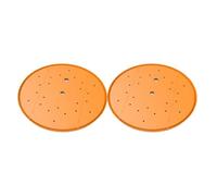 MoSundi Lot de 2 trous de drainage pour pots de fleurs de 25 cm - Revêtement de sol en plastique pour des plantes saines, utilisation réduite du sol, léger et coloré jaune/orange
