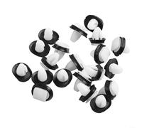MoSundi Lot de 20 clips de garniture de porte en plastique blanc et noir, pour Fiat Ducato, fixations de moulage extérieures, pour 71728806 8565.43 856543, 17 mm de retenue automatique