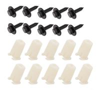 MoSundi Lot de 20 écrous extensibles et clips à vis pour pare-chocs avant Ford Fiesta ST150, Transit, Focus, Escort, Sierra MK1 MK2, plastique noir et blanc