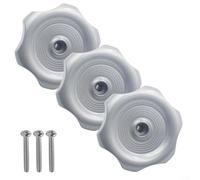 MoSundi Lot de 3 boutons de fenêtre et d'aération de véhicule récréatif, tige de 2,5 cm, 5,3 cm de diamètre, poignée de rechange en plastique ABS avec vis en acier inoxydable pour remorque de