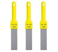 MoSundi Lot de 3 outils de nettoyage en pierre ponce avec poignée pour évier, baignoire, toilettes, calcaire et anti-rouille, violet/rose/jaune